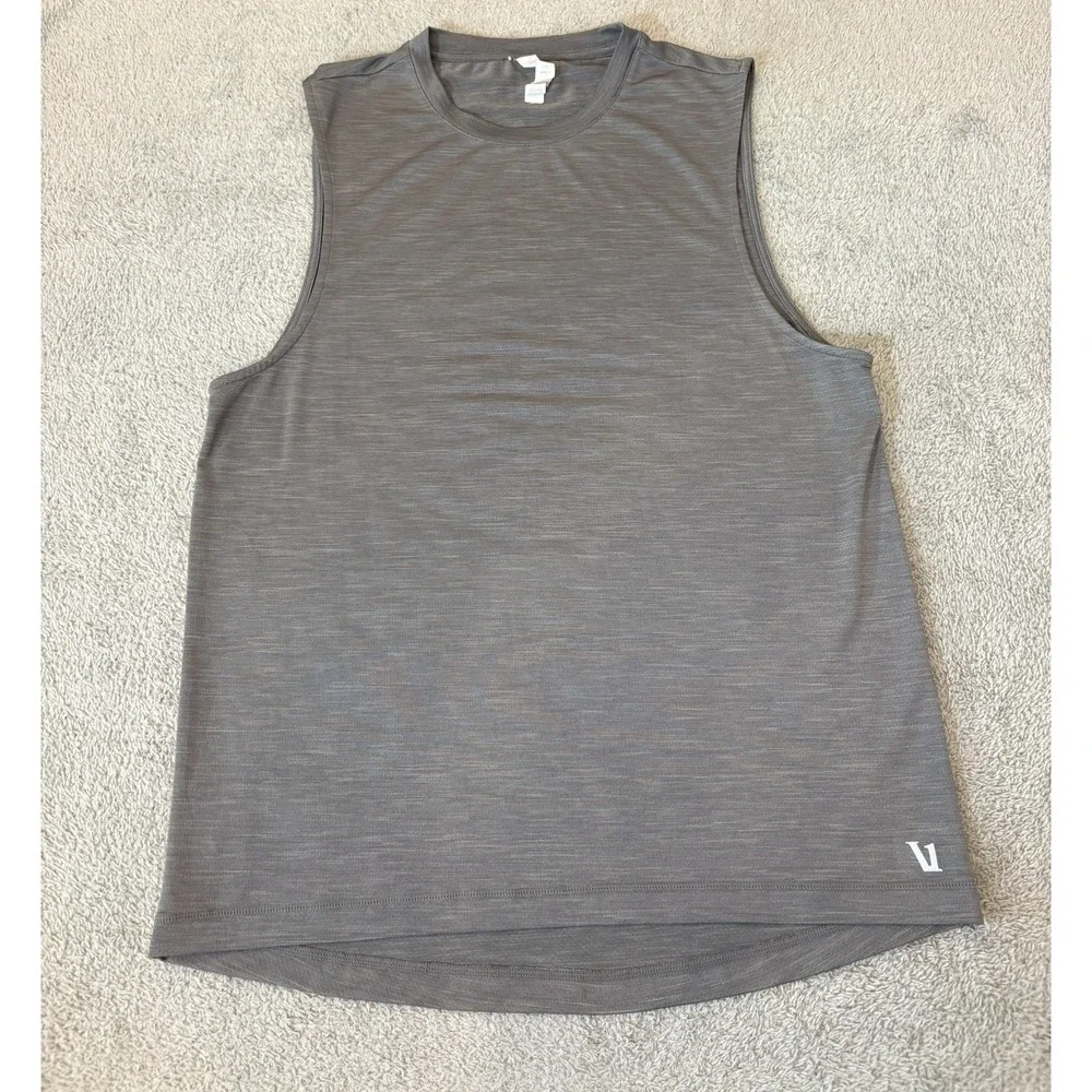 Vuori Mens Small Mesh Muscle Tank Gray V157 Sleeveless Shirt Performance Gym - Picture 3 of 11